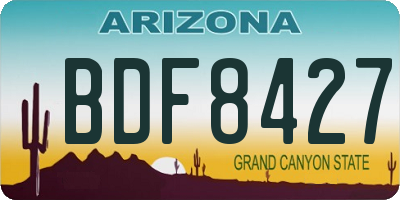 AZ license plate BDF8427