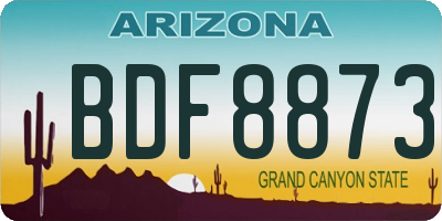 AZ license plate BDF8873