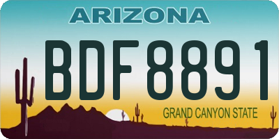 AZ license plate BDF8891