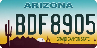 AZ license plate BDF8905