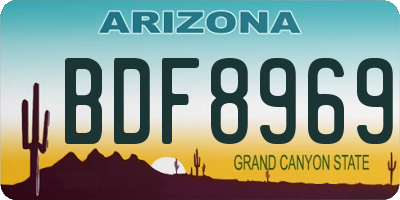 AZ license plate BDF8969