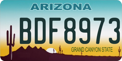 AZ license plate BDF8973