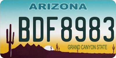 AZ license plate BDF8983