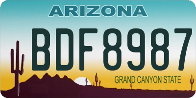 AZ license plate BDF8987