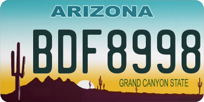 AZ license plate BDF8998