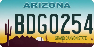 AZ license plate BDG0254