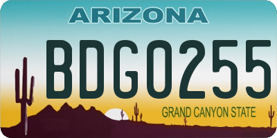 AZ license plate BDG0255