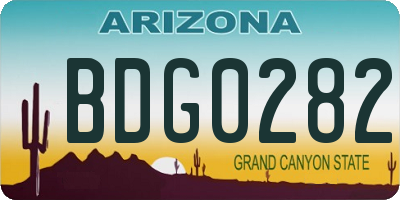 AZ license plate BDG0282