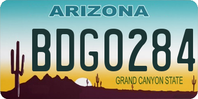 AZ license plate BDG0284