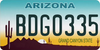 AZ license plate BDG0335