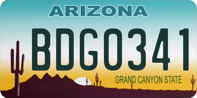 AZ license plate BDG0341