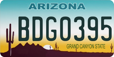 AZ license plate BDG0395