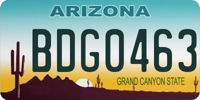 AZ license plate BDG0463