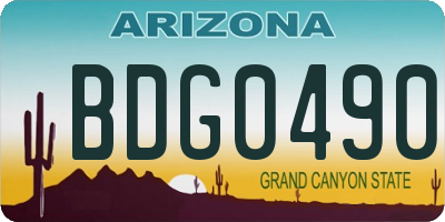 AZ license plate BDG0490