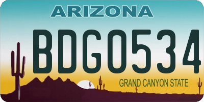 AZ license plate BDG0534