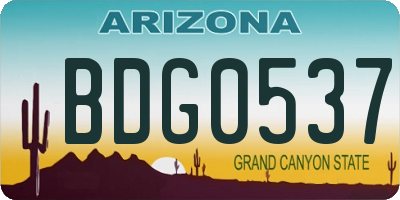 AZ license plate BDG0537