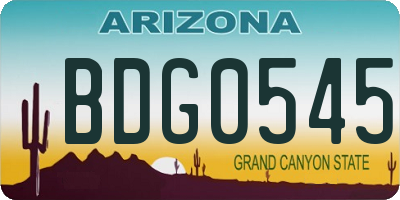 AZ license plate BDG0545