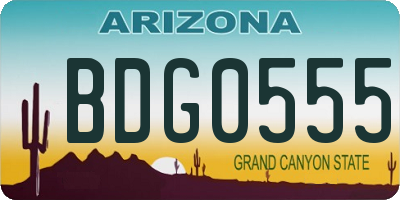 AZ license plate BDG0555