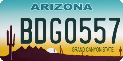 AZ license plate BDG0557