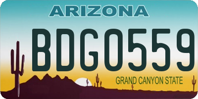 AZ license plate BDG0559