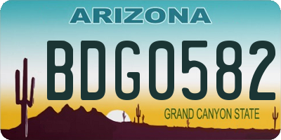 AZ license plate BDG0582