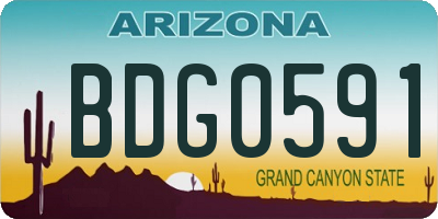 AZ license plate BDG0591