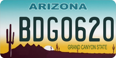 AZ license plate BDG0620