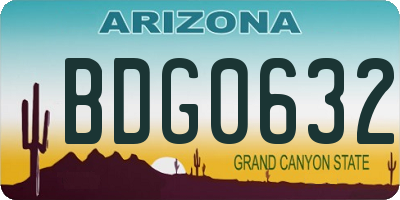 AZ license plate BDG0632