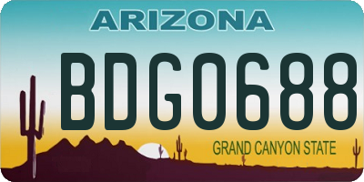 AZ license plate BDG0688