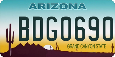 AZ license plate BDG0690