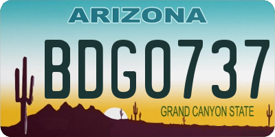 AZ license plate BDG0737