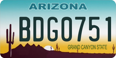 AZ license plate BDG0751