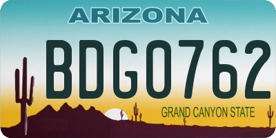 AZ license plate BDG0762