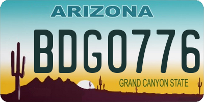 AZ license plate BDG0776