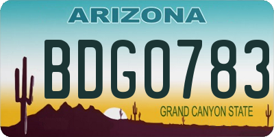 AZ license plate BDG0783