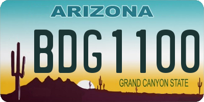 AZ license plate BDG1100