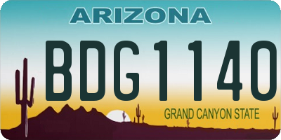 AZ license plate BDG1140