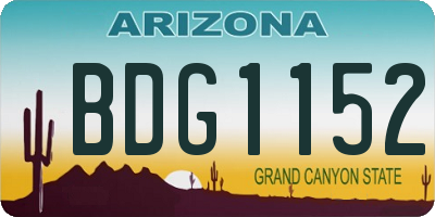 AZ license plate BDG1152