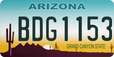 AZ license plate BDG1153