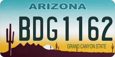 AZ license plate BDG1162