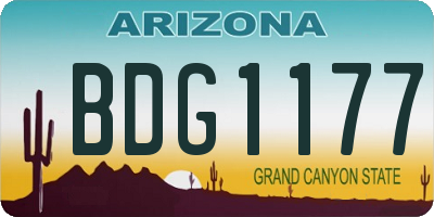 AZ license plate BDG1177