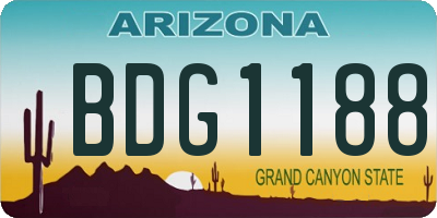 AZ license plate BDG1188