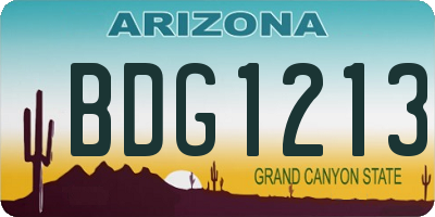 AZ license plate BDG1213