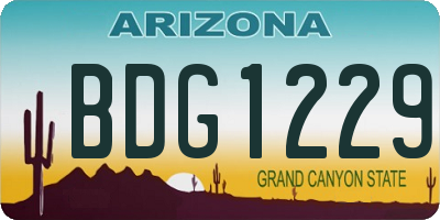 AZ license plate BDG1229