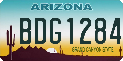 AZ license plate BDG1284