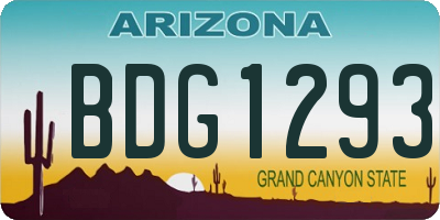 AZ license plate BDG1293