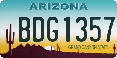 AZ license plate BDG1357