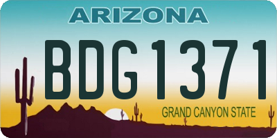 AZ license plate BDG1371