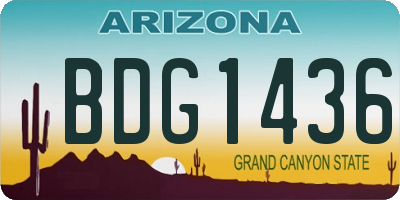 AZ license plate BDG1436