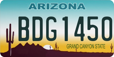 AZ license plate BDG1450